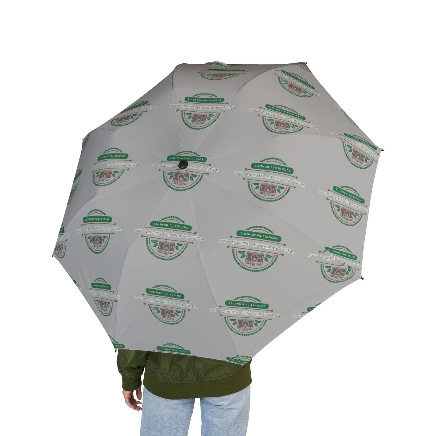 Trendy Semi-Automatic Foldable Umbrella with Vintage Design